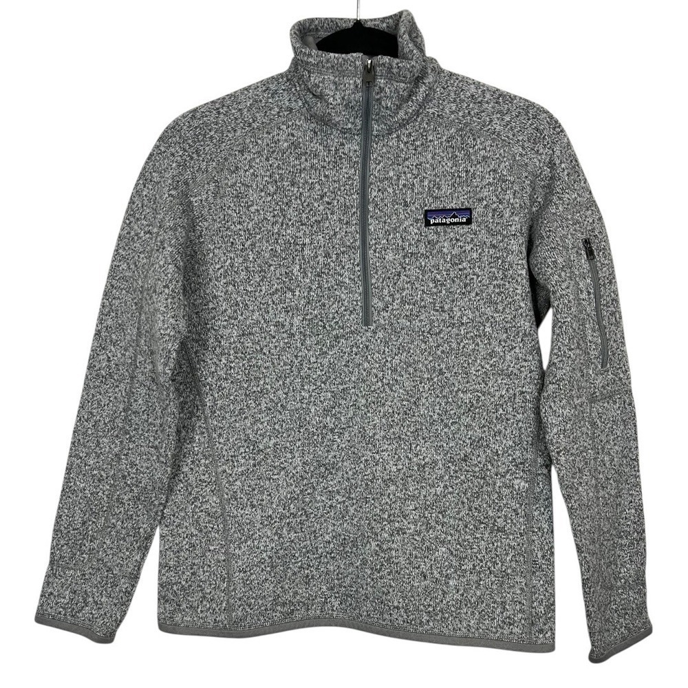 Patagonia Women's Gray Fleece Quarter Zip Pullover Better  Sweater - Sz Small